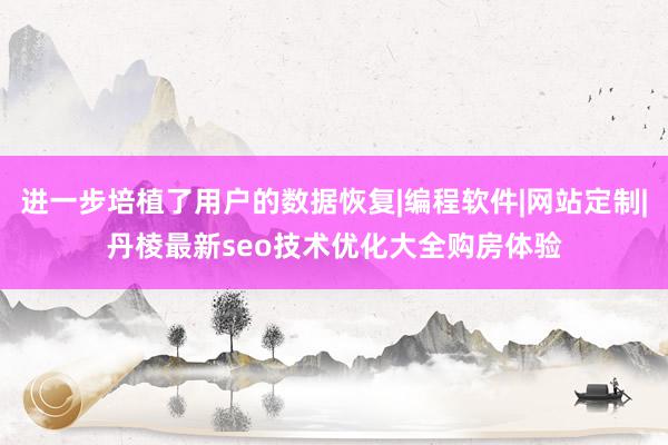 进一步培植了用户的数据恢复|编程软件|网站定制|丹棱最新seo技术优化大全购房体验